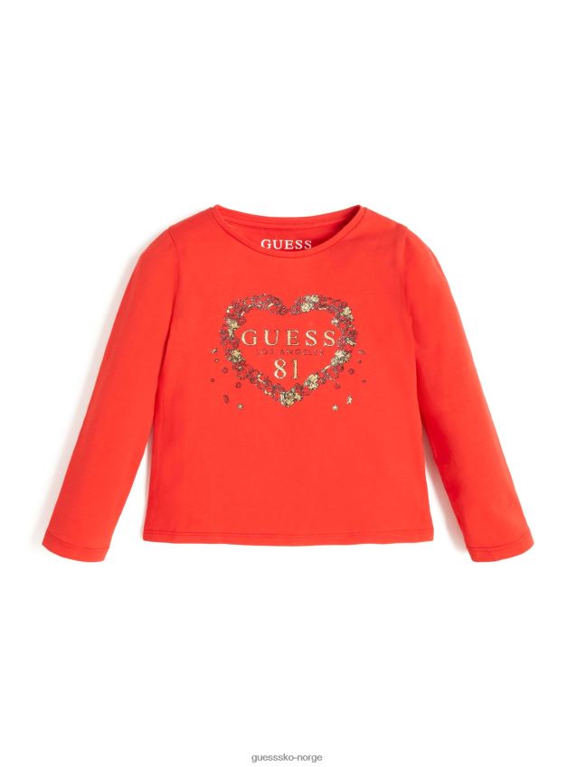 Guess gem hjerte tee (2-6) nødvendig rød nødvendig rødt pike F0LJ8011661