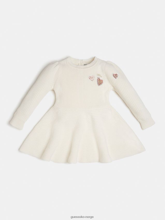 Guess genser kjole hvit hvit pike F0LJ802105