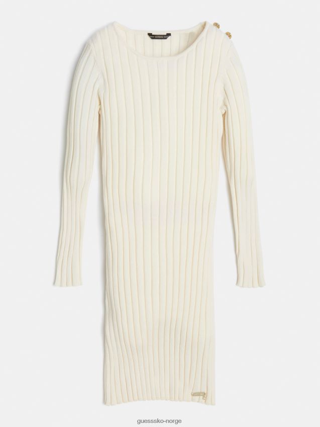 Guess genser kjole krem ​​ny trend krem pike F0LJ801894