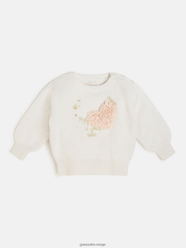 Guess genser med rund hals hvit hvit pike F0LJ801877