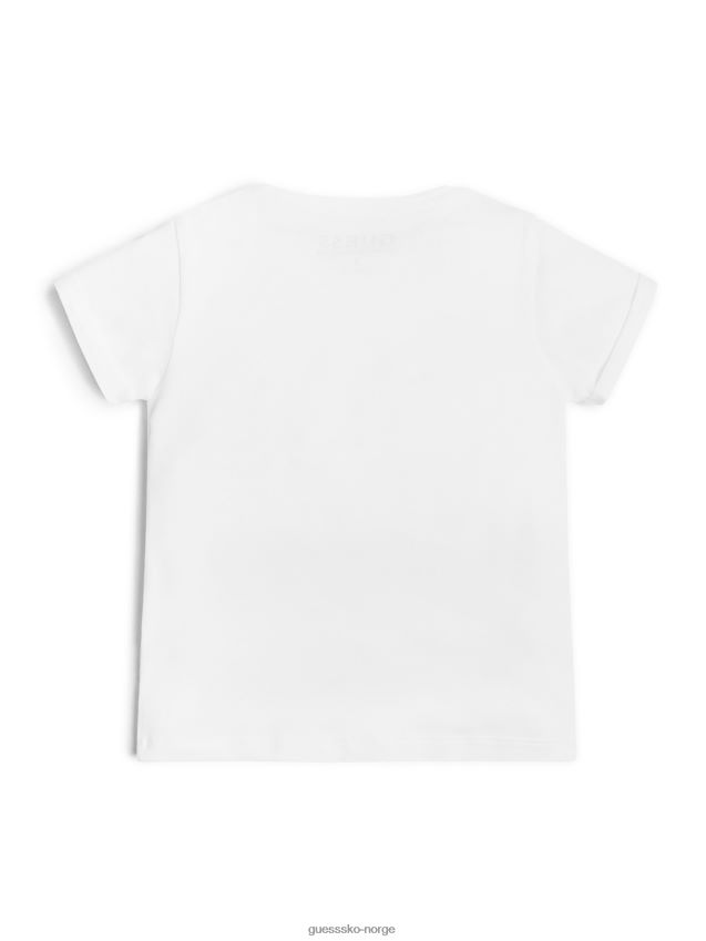 Guess glitter leopard logo t-skjorte (2-7) ren hvit Ren hvit pike F0LJ8011478