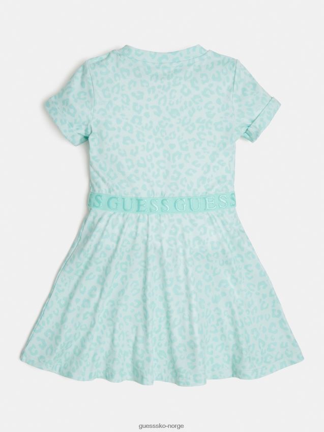 Guess grønn kjole med hele trykk grønn pike F0LJ801897