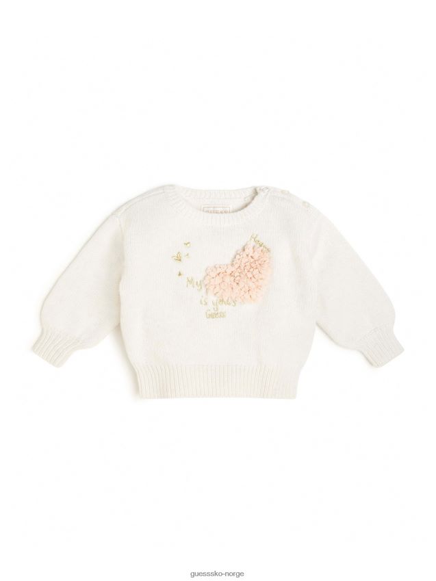 Guess hjertegenser (3m-7) salt hvit salt hvit pike F0LJ8011554