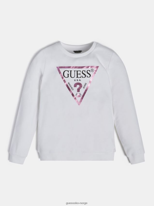 Guess hvit folietriangel-logogenser hvit pike F0LJ802255