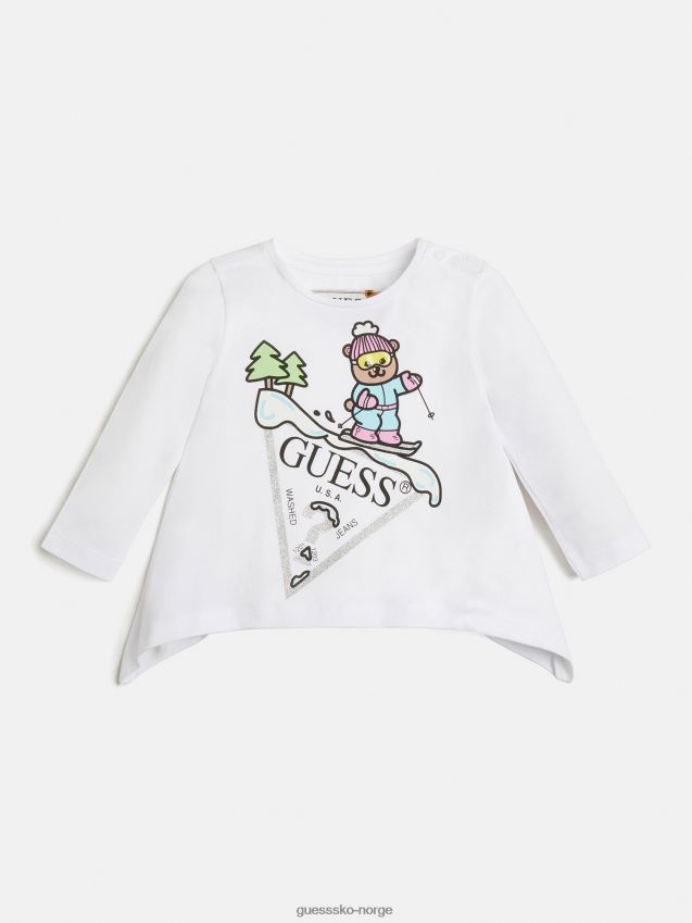 Guess hvit foran logo t-skjorte trend hvit pike F0LJ802048