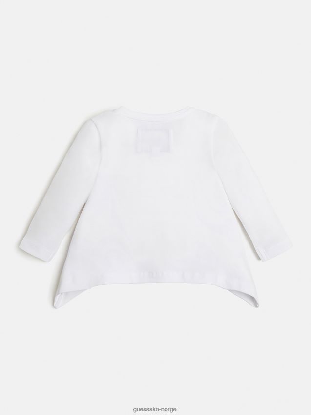 Guess hvit foran logo t-skjorte trend hvit pike F0LJ802048