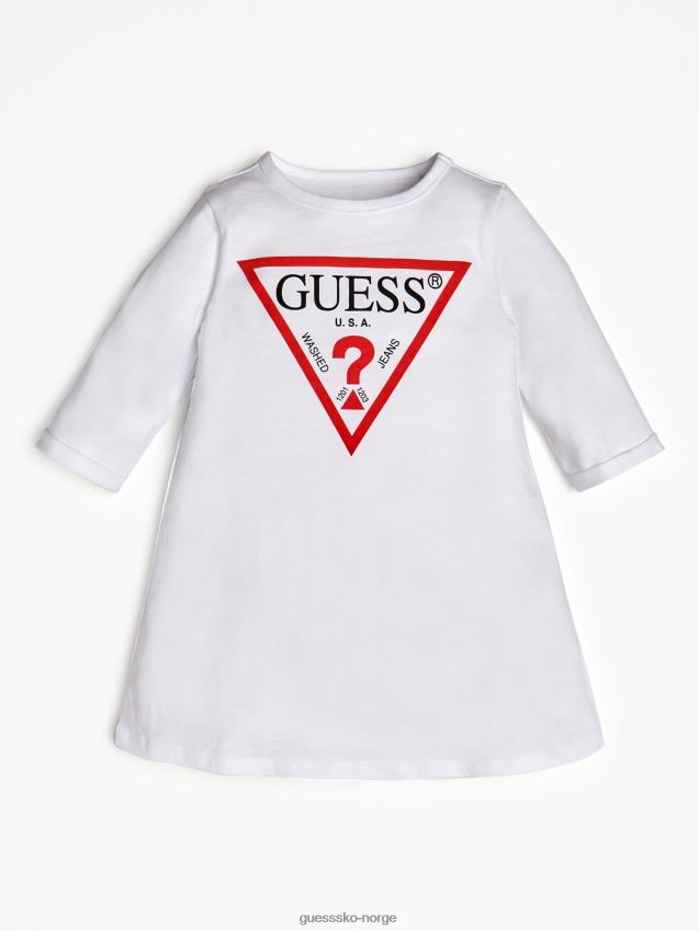 Guess hvit trekant logokjole hvit pike F0LJ802372