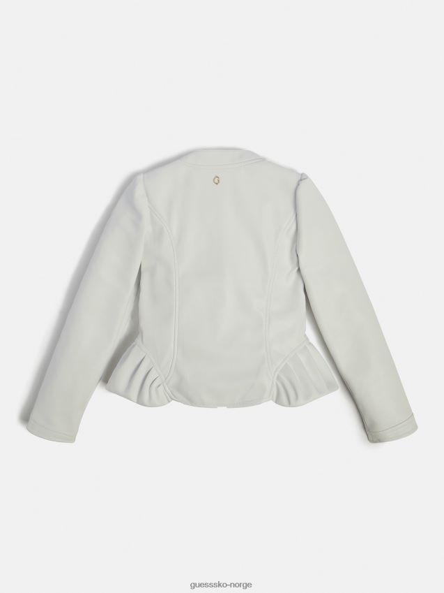 Guess hvit volanger jakke i imitert skinn hvit pike F0LJ802314