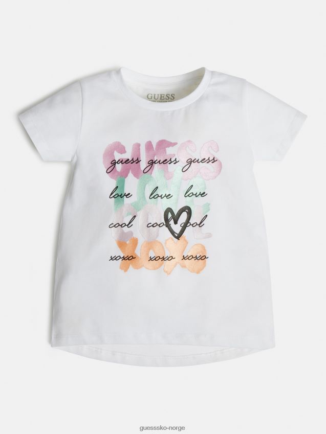 Guess mote hvit foran logo t-skjorte hvit pike F0LJ802439