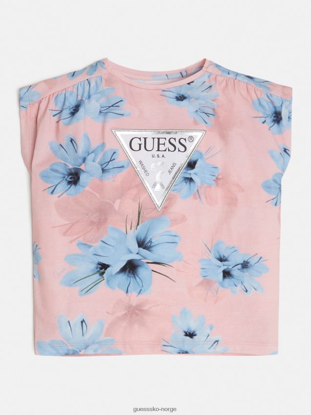 Guess multi rosa all over logo t-skjorte multi rosa pike F0LJ801770