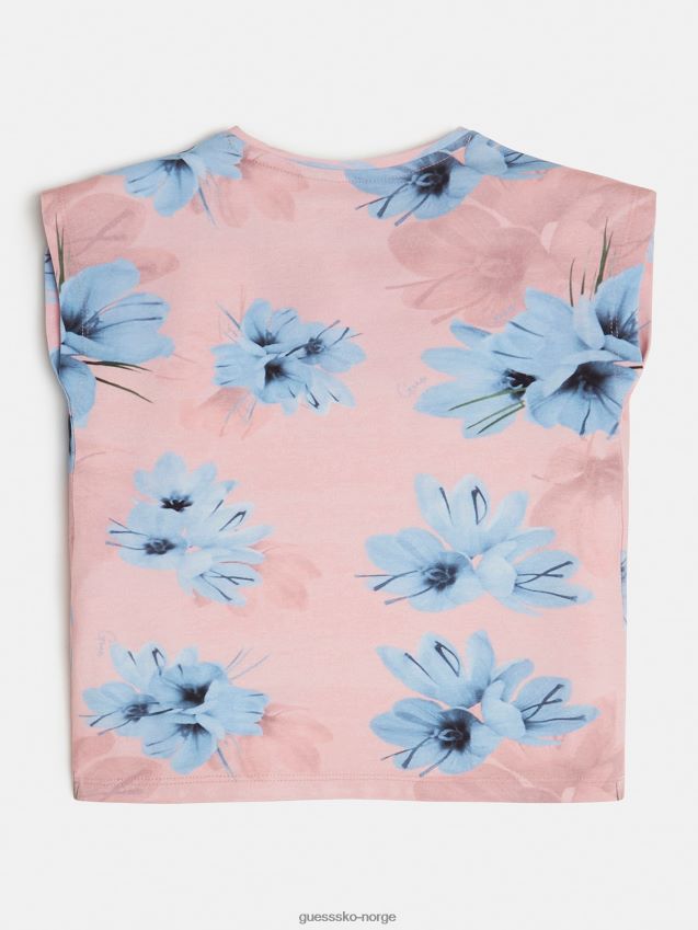 Guess multi rosa all over logo t-skjorte multi rosa pike F0LJ801770