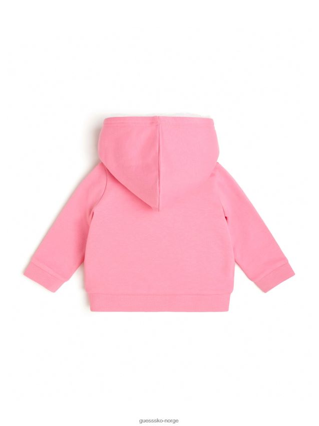 Guess nebula rosa hjertelogo hettegenser med glidelås (3m-7) nebula rosa pike F0LJ8011433