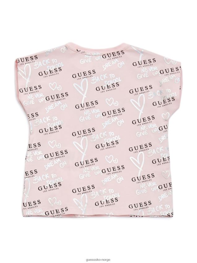 Guess old school print trykt trekant logo t-skjorte (2-7) gammelt skoletrykk pike F0LJ8011364