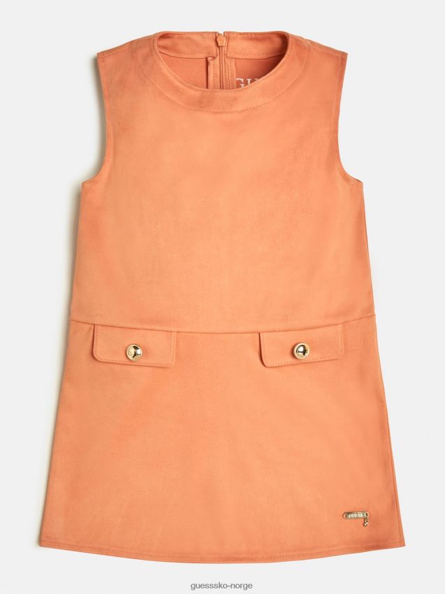 Guess oransje imitert semsket skinnkjole oransje pike F0LJ802075