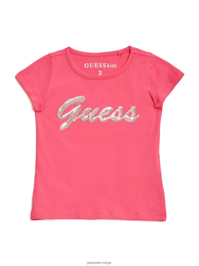Guess oversized t-skjorte med malika-logo (2-6) rosa punch rosa punch pike F0LJ809004