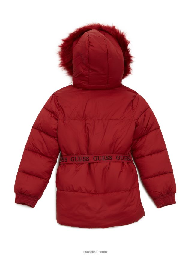 Guess rødbetejuice rød salig pufferfrakk med belte (2-6) rødbetejuice pike F0LJ808891