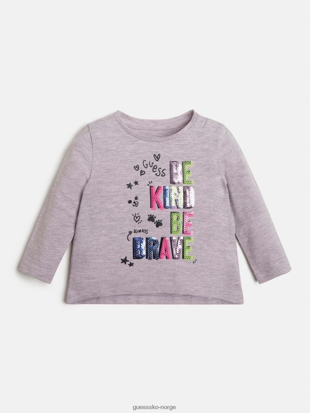 Guess rosa t-skjorte med paljetter rosa pike F0LJ801959