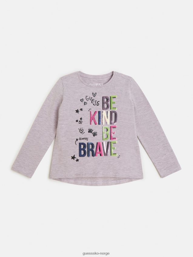 Guess rosa t-skjorte med paljetter rosa pike F0LJ801959