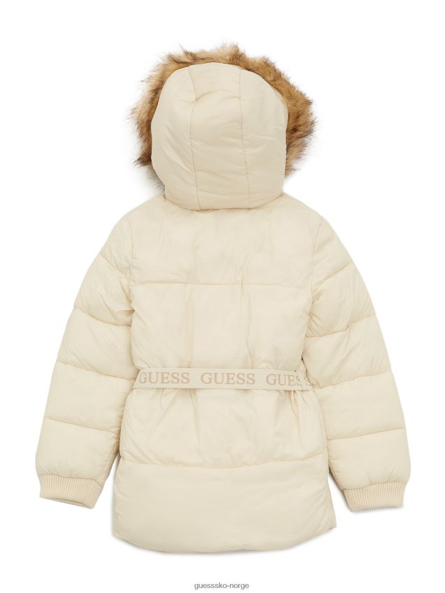 Guess salig pufferfrakk med belte (2-6) vaniljerouge vanilje blush pike F0LJ808869