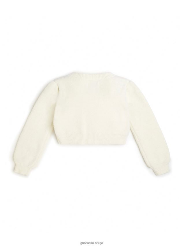 Guess salt hvit lodne cardigan (3m-7) salt hvit pike F0LJ8011525
