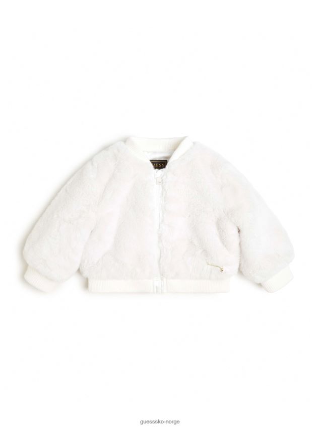 Guess salthvit flyjakke i fuskepels (3m-7) salt hvit pike F0LJ8011555