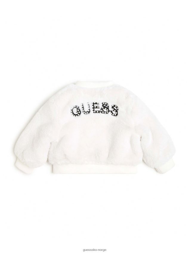 Guess salthvit flyjakke i fuskepels (3m-7) salt hvit pike F0LJ8011555