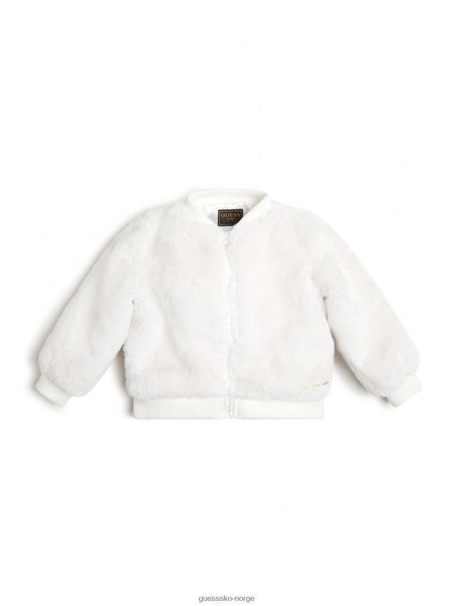 Guess salthvit flyjakke i fuskepels (3m-7) salt hvit pike F0LJ8011555