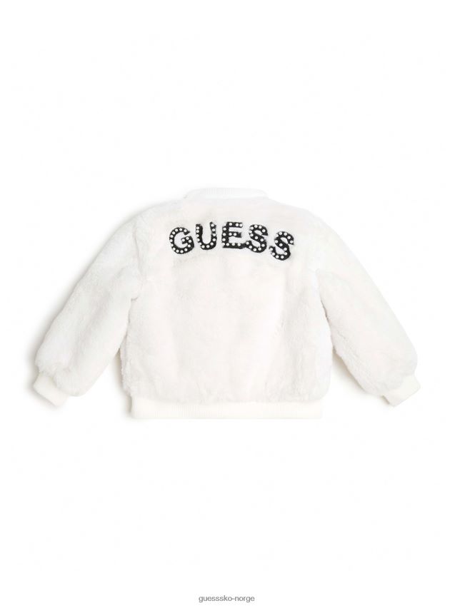 Guess salthvit flyjakke i fuskepels (3m-7) salt hvit pike F0LJ8011555