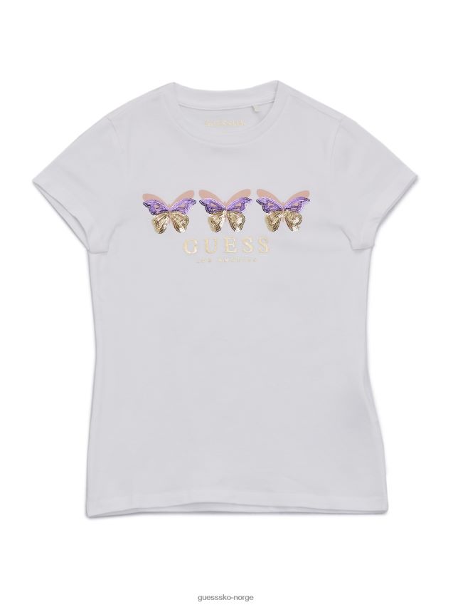 Guess savanne sommerfugl t-skjorte (2-6) ekte hvit ekte hvit pike F0LJ809043