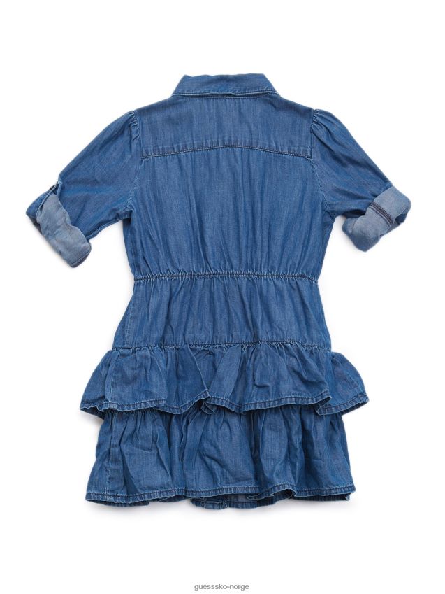 Guess skylleblå nattvask denimkjole (2-7) skyll blå nattvask pike F0LJ8011219