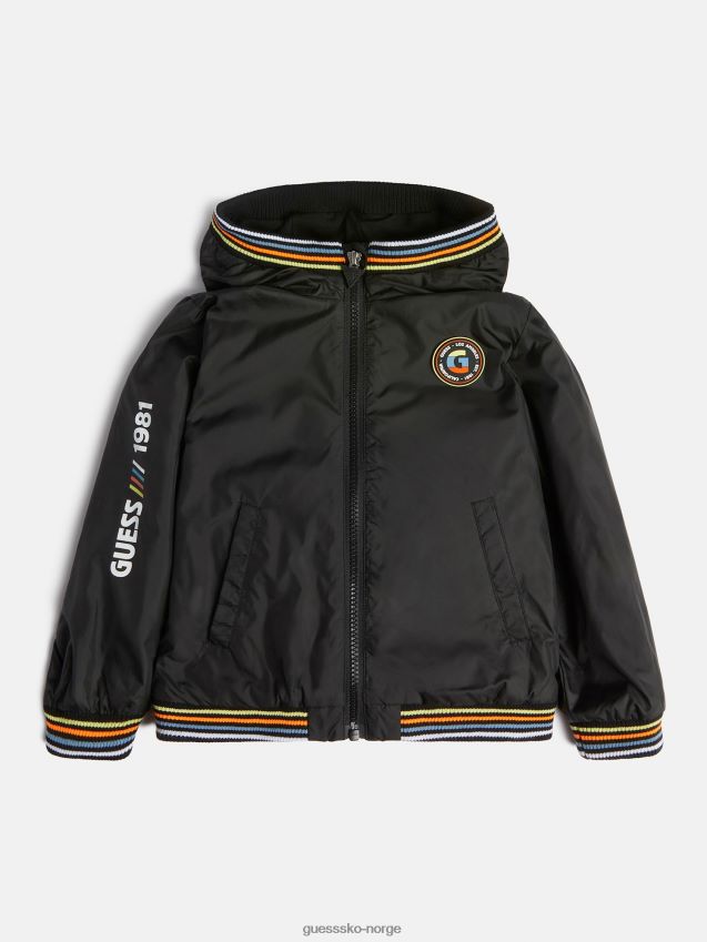 Guess svart sidelogo vindjakke svart pike F0LJ802499
