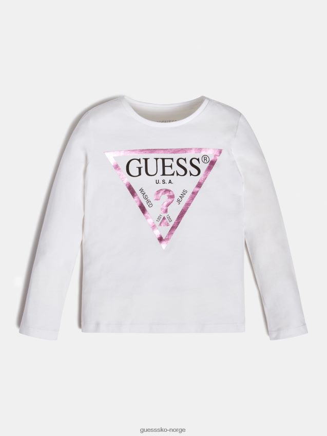 Guess t-skjorte med hvit trykk hvit pike F0LJ802434