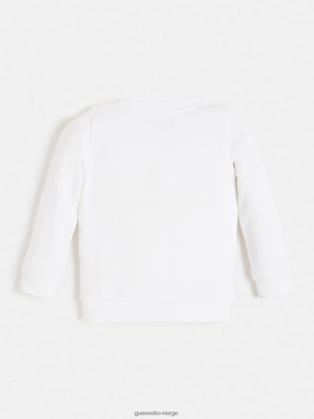 Guess triangel logo sweatshirt hvit ny trend hvit pike F0LJ802417