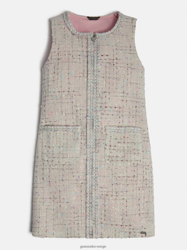Guess tweed kjole grå multi grå multi pike F0LJ802307