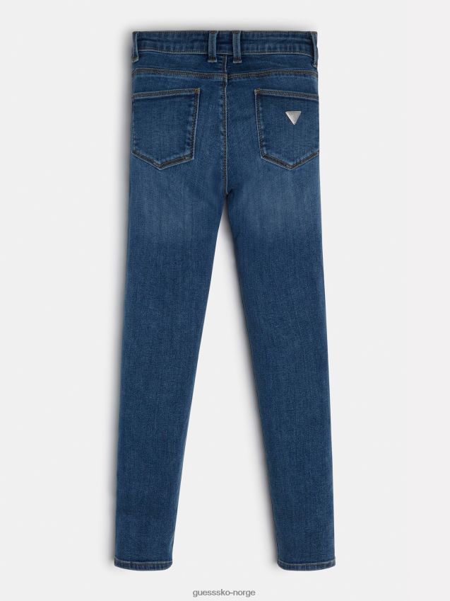 Guess blå denimbukse med logo på siden blå pike F0LJ801738