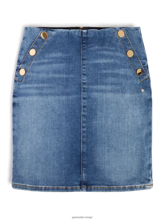 Guess blått vannlilje denimskjørt (7-14) blå vannlilje pike F0LJ8011238