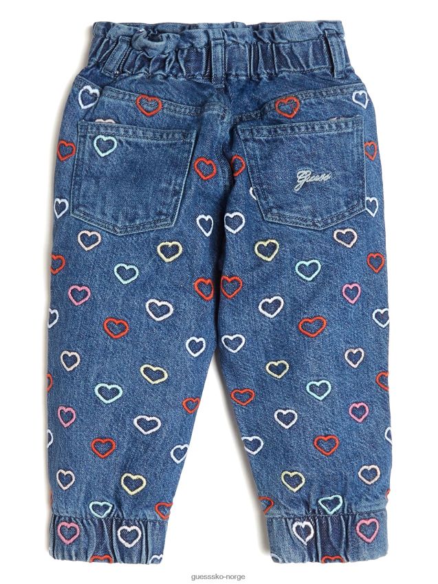 Guess flerfarget brodert wa denim paperbag bukser (2-7) flerfarget brodert wa pike F0LJ8011509