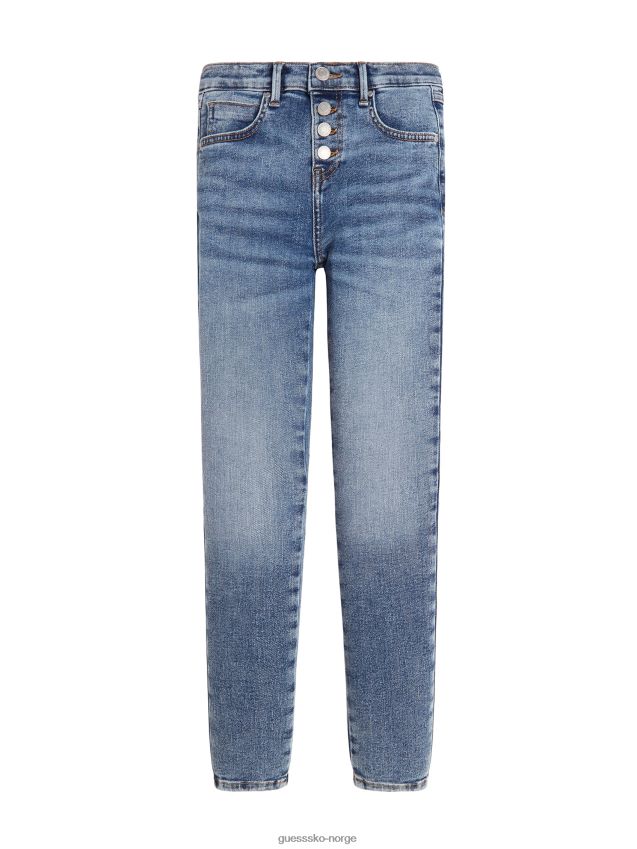 Guess indigo iskrem gylp skinny jeans med vaskknapp (7-14) indigo iskremvask pike F0LJ8011617