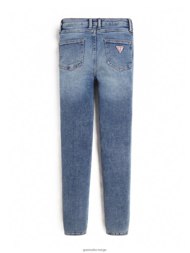 Guess indigo iskrem gylp skinny jeans med vaskknapp (7-14) indigo iskremvask pike F0LJ8011617