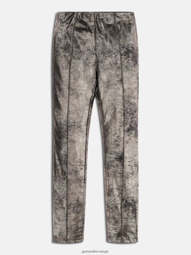 Guess leggings i gull i imitert semsket skinn gull pike F0LJ801962