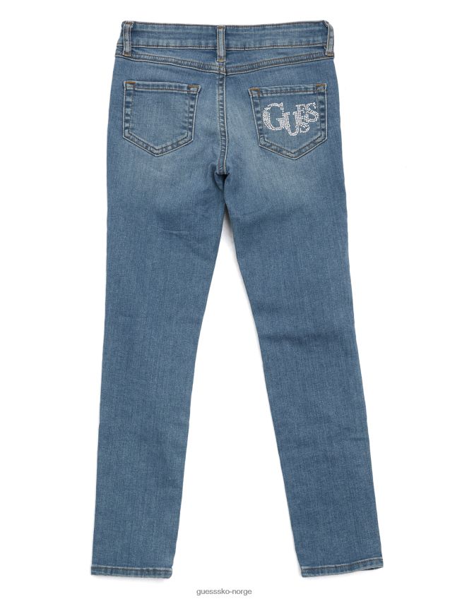 Guess minie distressed skinny jeans (7-16) fortumlet lotus støvete print fortumlet lotus støvete trykk pike F0LJ808888