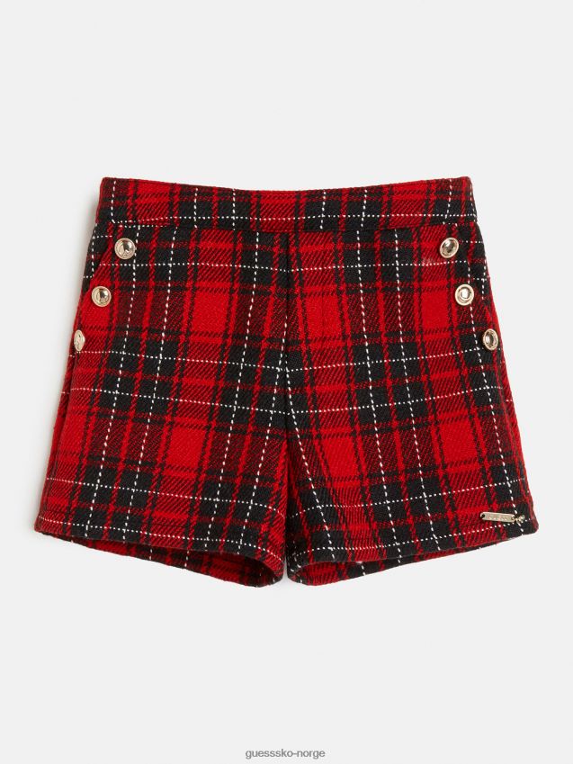 Guess tartan shorts rød rød pike F0LJ801840