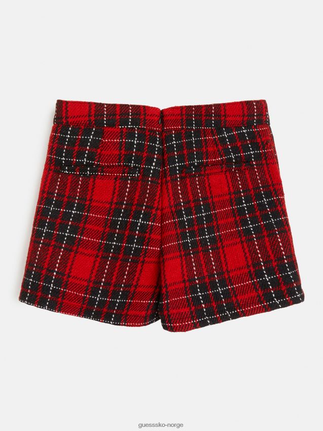 Guess tartan shorts rød rød pike F0LJ801840