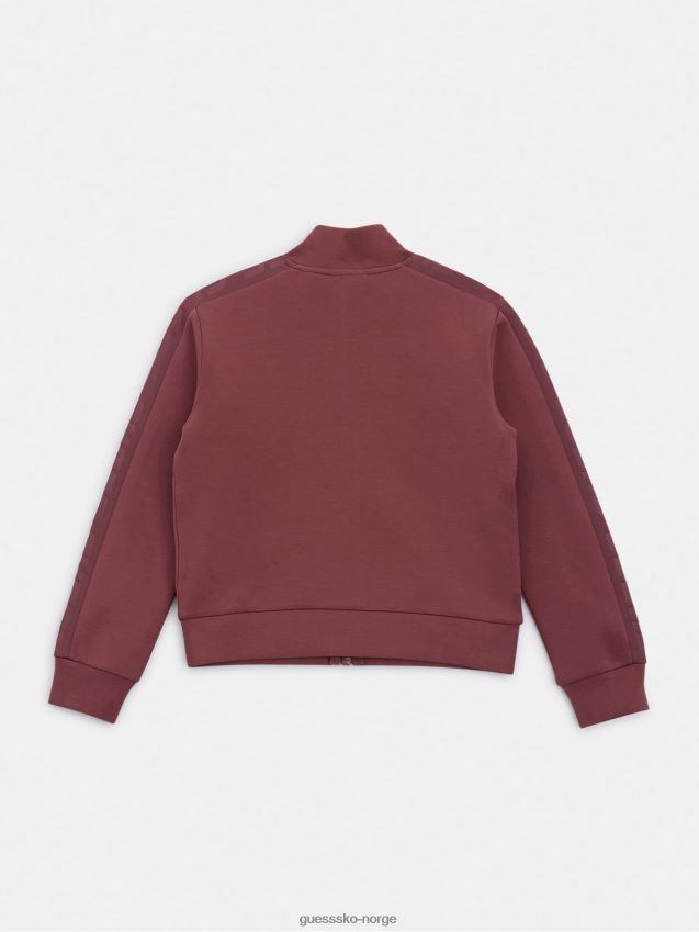 Guess aktiv sweatshirt med glidelås burgunder burgunder pike F0LJ802259