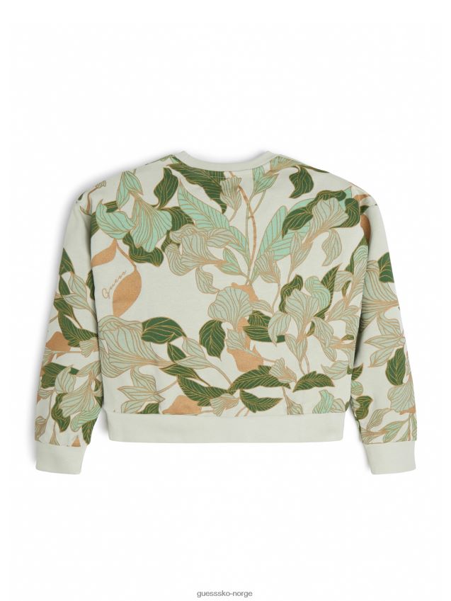 Guess aktiv topp med lang ermet olivenblad (7-14) oliven løvverk pike F0LJ8011459