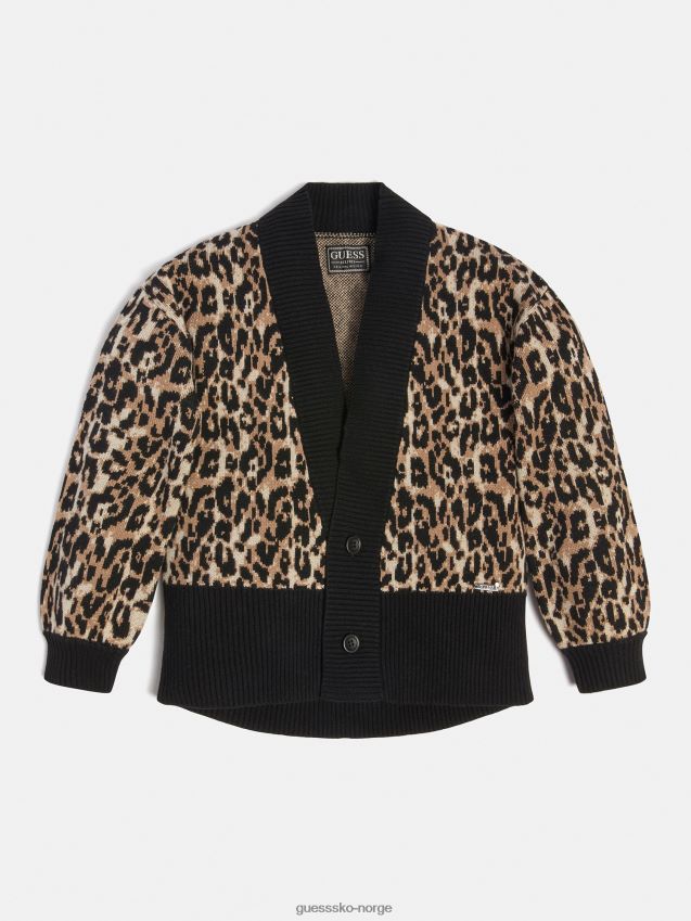 Guess animalier cardigan med hele print dyrere pike F0LJ802220