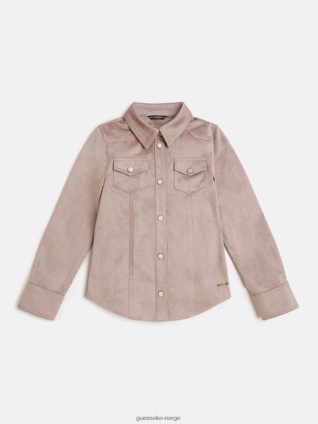 Guess beige skjorte i imitert semsket skinn beige pike F0LJ802311