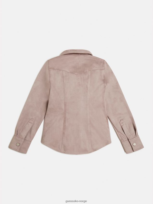 Guess beige skjorte i imitert semsket skinn beige pike F0LJ802311