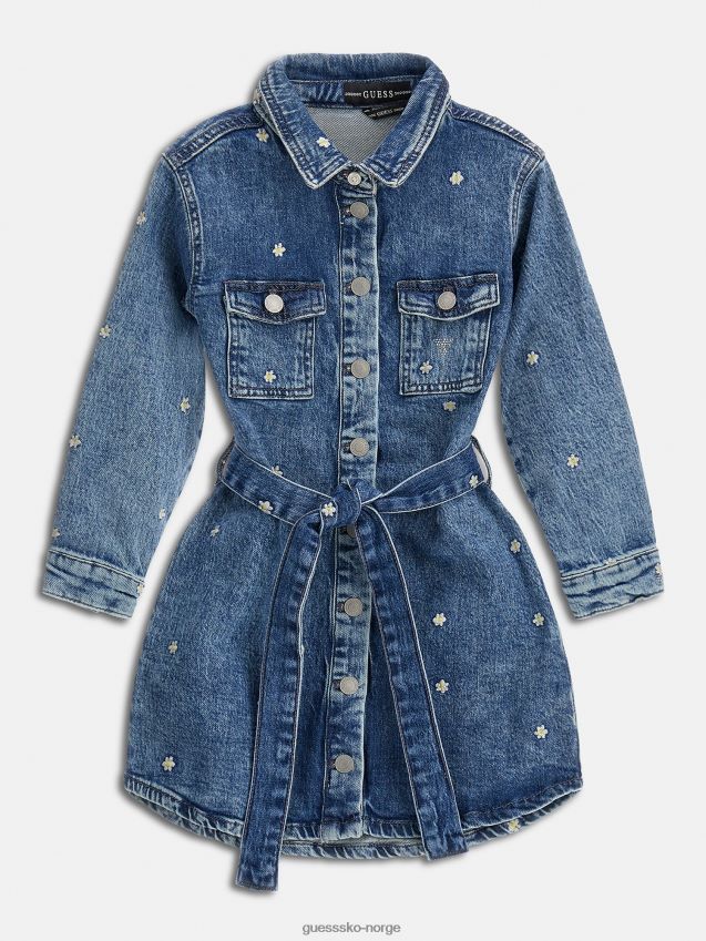 Guess blå brodert kjole blå pike F0LJ801795