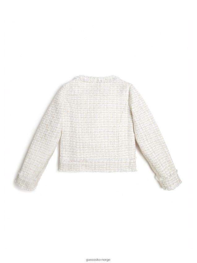 Guess boucle jakke (7-16) hvit lurex boucle hvit lurex boucle pike F0LJ8011205